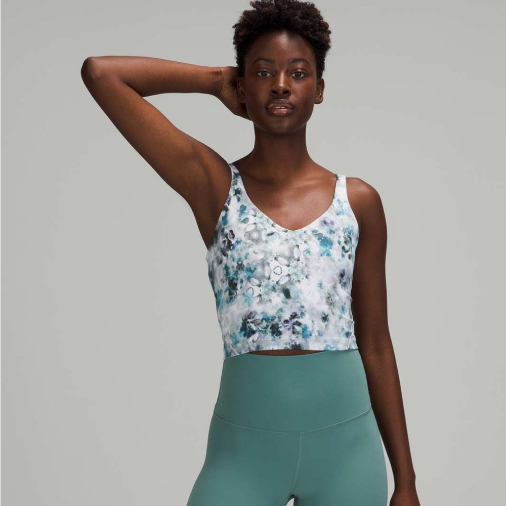 lululemon athletica Blue and White Floral Top
